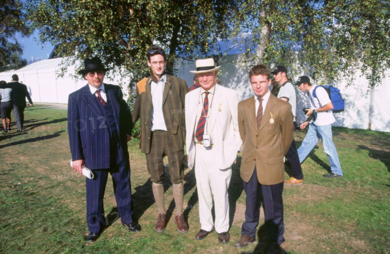 Lord Montagu, Jonathan Montagu and Justin Keen at 1998 Goodwood revival, Artist: Unknown.