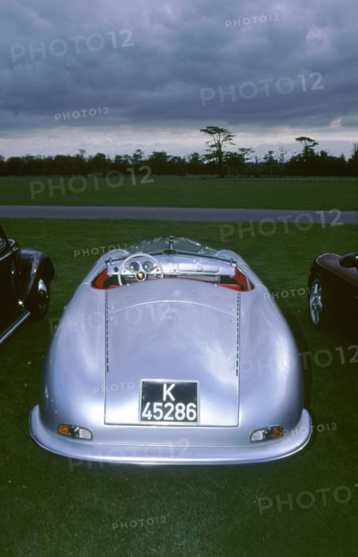 Rear view of Porsche spyder. Artist: Unknown.