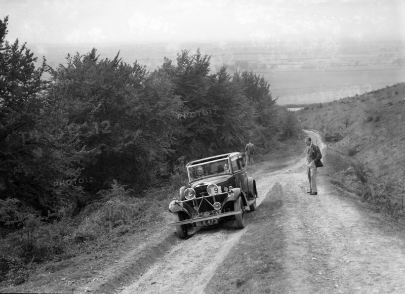 1934 Talbot 75 2276 cc competing in a Talbot CC trial. Artist: Bill Brunell.