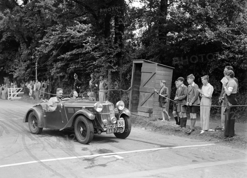 AH Langley's Autosports team Singer B37, winner of a premier award, MCC Torquay Rally, July 1937. Artist: Bill Brunell.