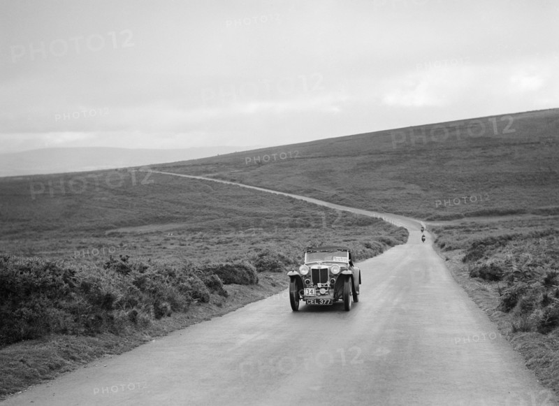 PG Sharp's MG PB competing at the MCC Torquay Rally, July 1937. Artist: Bill Brunell.
