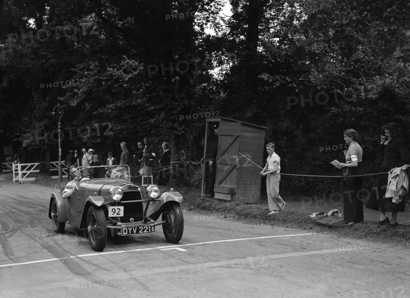 Peter Clark's HRG, winner of a silver award at the MCC Torquay Rally, July 1937. Artist: Bill Brunell.