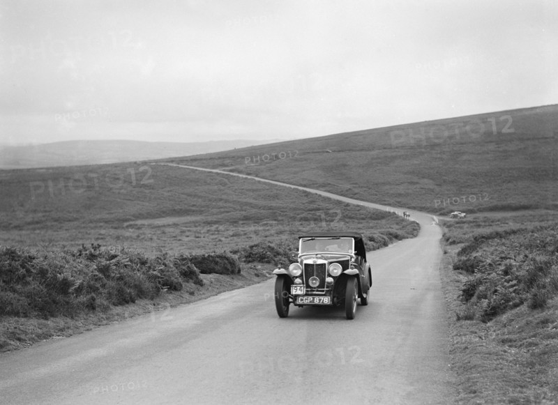 MG Magnette of H Koppenhagen competing at the MCC Torquay Rally, July 1937. Artist: Bill Brunell.