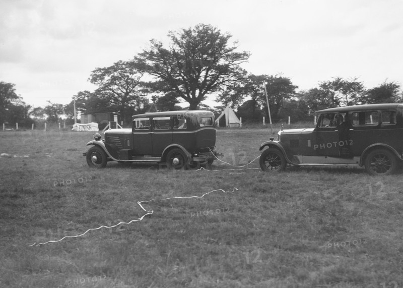 Singer Super Six and Singer Senior taking part in the Bugatti Owners Club gymkhana, 5 July 1931. Artist: Bill Brunell.