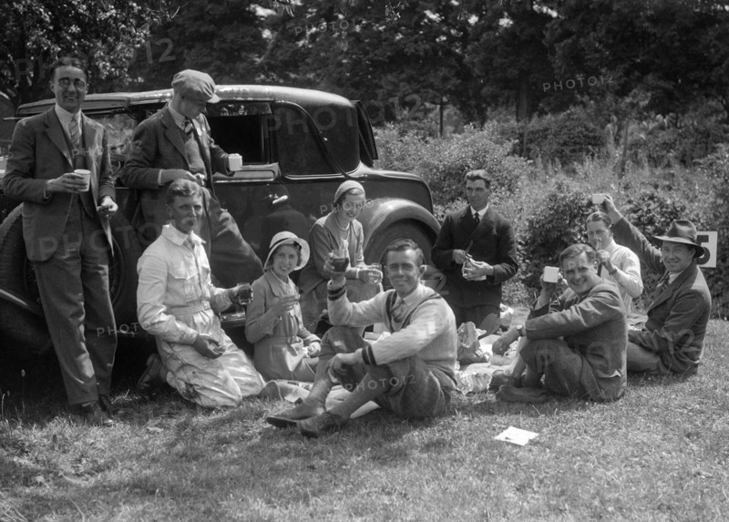 Enjoying a picnic at the MAC Shelsley Walsh Speed Hill Climb, Worcestershire. Artist: Bill Brunell.