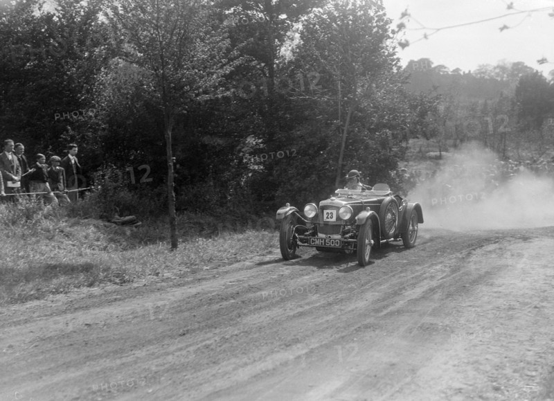 Frazer-Nash TT, Bugatti Owners Club Hill Climb, Chalfont St Peter, Buckinghamshire, 1935. Artist: Bill Brunell.