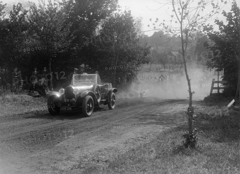 Bugatti Type 44, Bugatti Owners Club Hill Climb, Chalfont St Peter, Buckinghamshire, 1935. Artist: Bill Brunell.