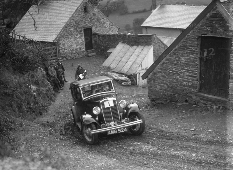 1933 Standard saloon taking part in a Standard Car Owners Club trial. Artist: Bill Brunell.
