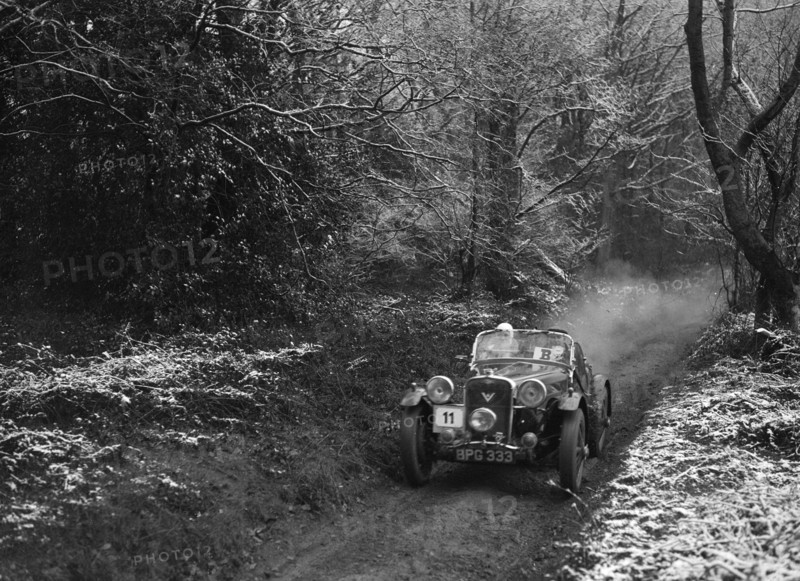 1934 Singer Le Mans taking part in a motoring trial, late 1930s. Artist: Bill Brunell.