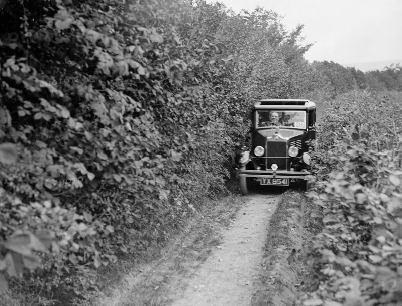 Standard Big Nine of GW Olive taking part in the North West London Motor Club Trial, 1 June 1929. Artist: Bill Brunell.
