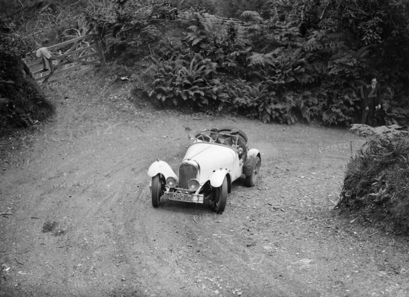 Marendaz Competion 2-seater special 15/90 of Mrs NA Moss driving in a motoring trial, late 1930s. Artist: Bill Brunell.