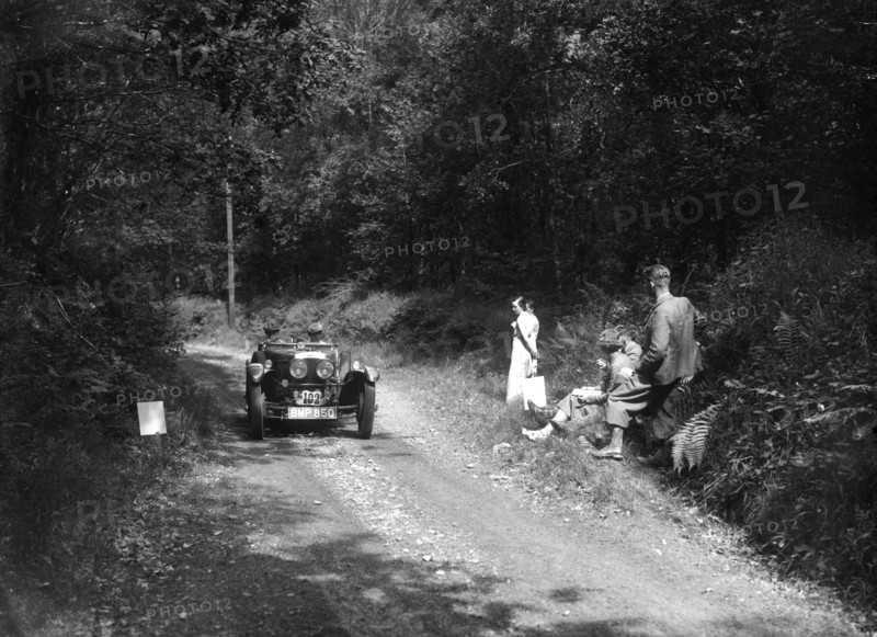1935 Frazer-Nash TT replica taking part in a motoring trial, late 1930s. Artist: Bill Brunell.