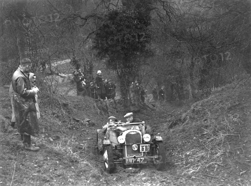 1937 Morgan 4/4 taking part in the Petersfield Trial, 1938. Artist: Bill Brunell.