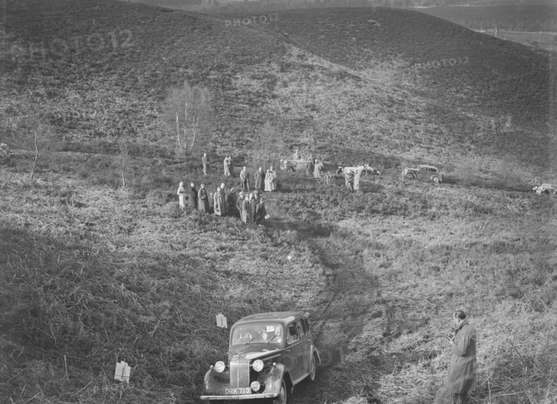 1938 Vauxhall Ten taking part in a motoring trial, late 1930s. Artist: Bill Brunell.