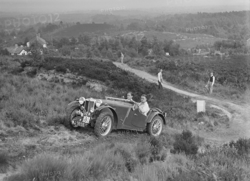 1936 MG PB of R Green taking part in the NWLMC Lawrence Cup Trial, 1937. Artist: Bill Brunell.