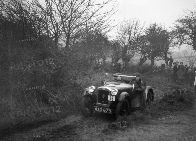 Austin Nippy of CM Davis at the Sunbac Colmore Trial, near Winchcombe, Gloucestershire, 1934. Artist: Bill Brunell.
