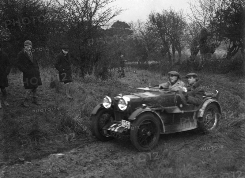MG M type of RK Nicholson at the Sunbac Colmore Trial, near Winchcombe, Gloucestershire, 1934. Artist: Bill Brunell.