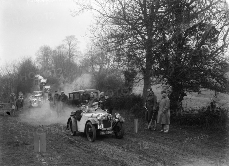 Austin Ulster of HG Conway at the Sunbac Colmore Trial, near Winchcombe, Gloucestershire, 1934. Artist: Bill Brunell.