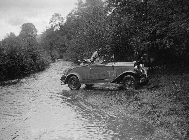 1930 Chrysler of P Richards-Brown competing in the JCC Lynton Trial, 1932. Artist: Bill Brunell.