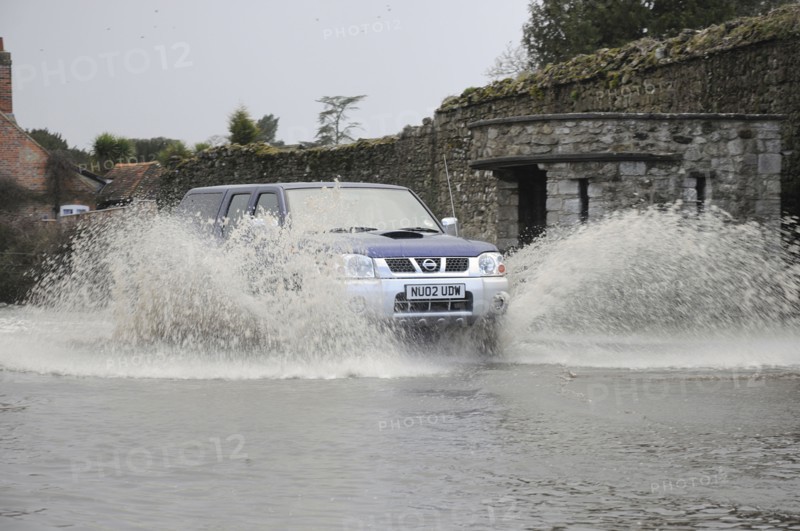 Nissan Pick up truck on Flooded road at Beaulieu 2008. Artist: Unknown.