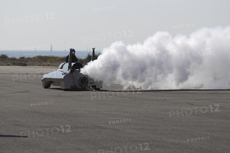 British Steam Car Challenge testing at Thorney Island Artist: Unknown.