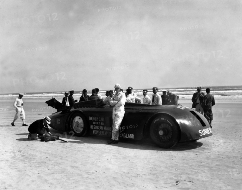 Sunbeam 1000hp World Land speed record attempt at Daytona 1927 Artist: Unknown.