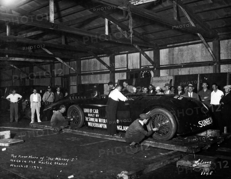 Sunbeam 1000hp World Land speed record attempt at Daytona 1927 Artist: Unknown.