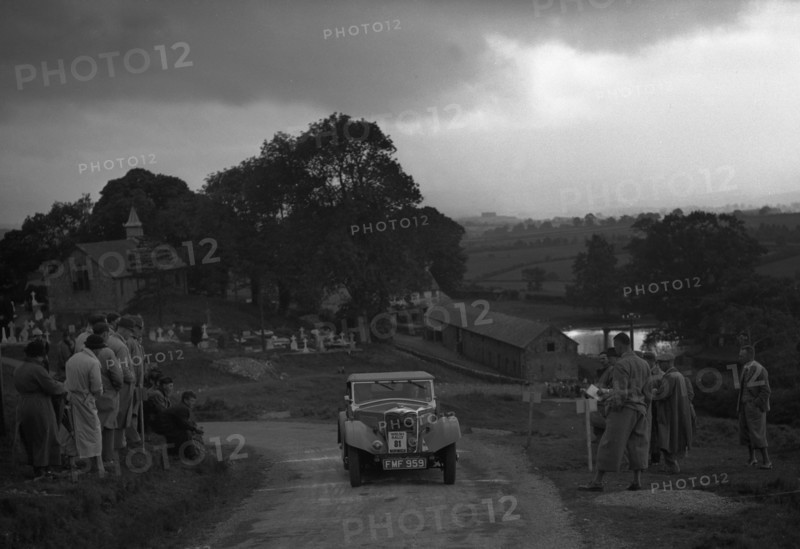 1937 Riley Lynx on Welsh rally driven by M.G.Shorey Artist: Unknown.