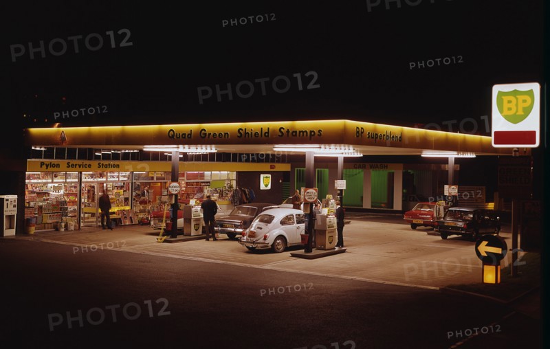 1970's BP petrol station Forecourt Artist: Unknown.