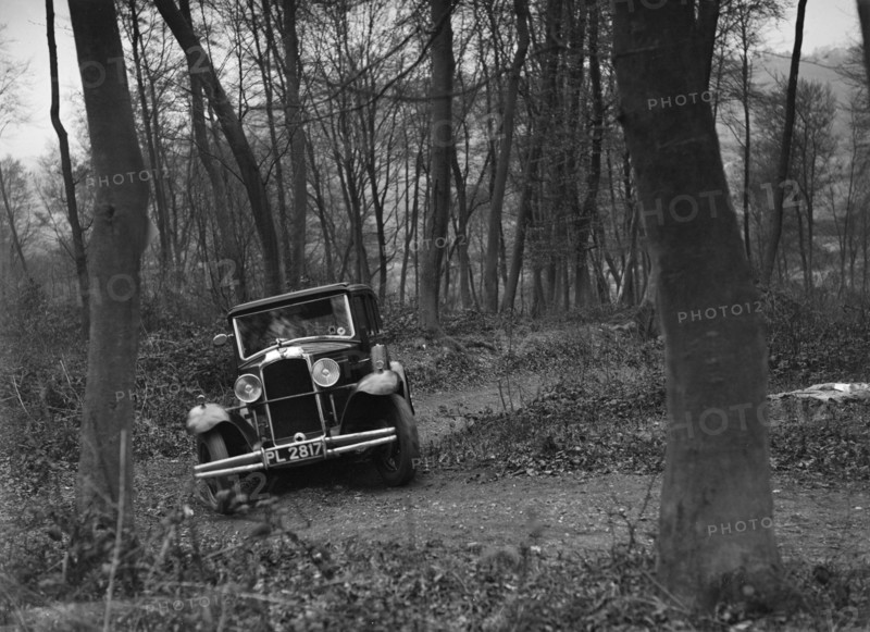 Vauxhall Cadet at the Standard Car Owners Club Southern Counties Trial, Hale Wood, Chilterns, 1938. Artist: Bill Brunell.