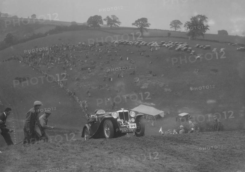 MG Magnette NA competing in the MG Car Club Rushmere Hillclimb, Shropshire, 1935. Artist: Bill Brunell.