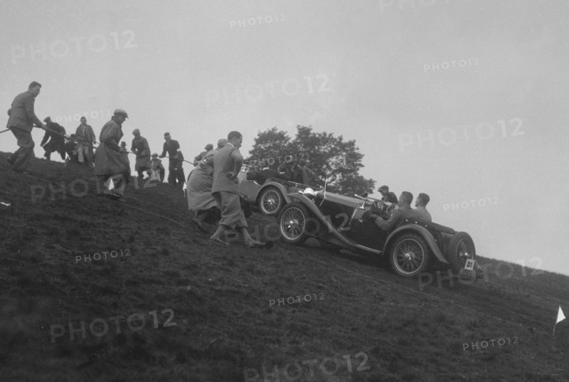 MG PA competing in the MG Car Club Rushmere Hillclimb, Shropshire, 1935. Artist: Bill Brunell.