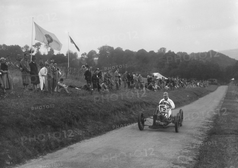 Joystick single-seater of JE Breyer, MAC Shelsley Walsh Speed Hill Climb, Worcestershire, 1935. Artist: Bill Brunell.