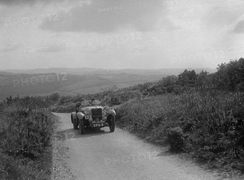 Singer of TL McDonald competing in the MCC Torquay Rally, 1938. Artist: Bill Brunell.