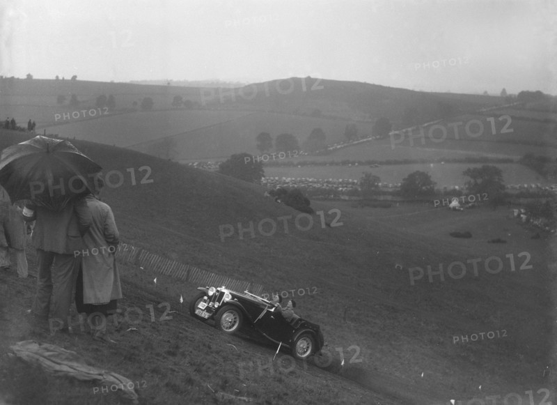 MG Magnette competing in the MG Car Club Rushmere Hillclimb, Shropshire, 1935. Artist: Bill Brunell.