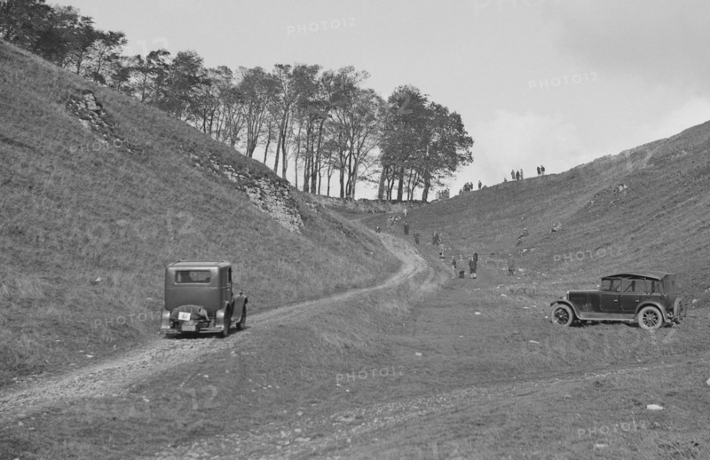 Morris Minor of A Harper competing in the MCC Sporting Trial, Litton Slack, Derbyshire, 1930. Artist: Bill Brunell.