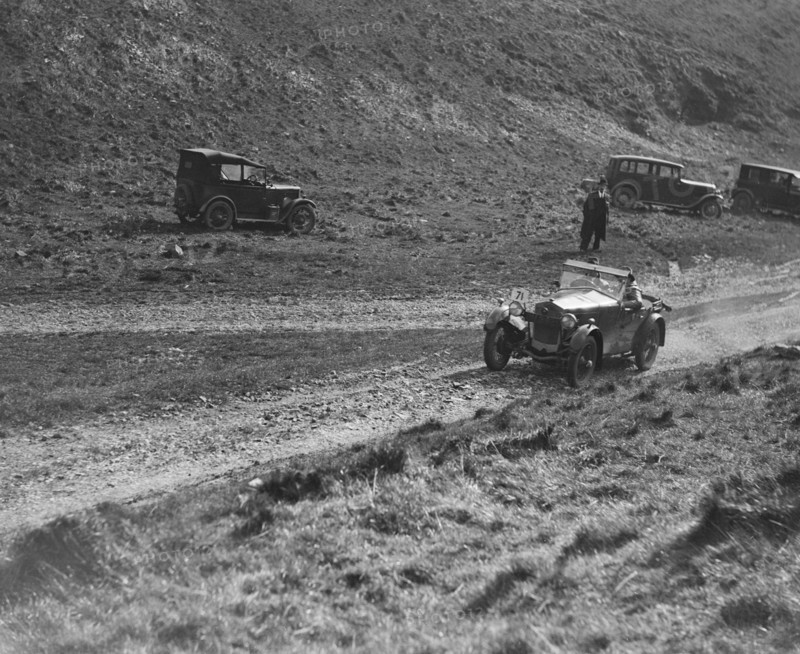 Frazer-Nash of Aldy Aldington competing in the MCC Sporting Trial, Litton Slack, Derbyshire, 1930. Artist: Bill Brunell.