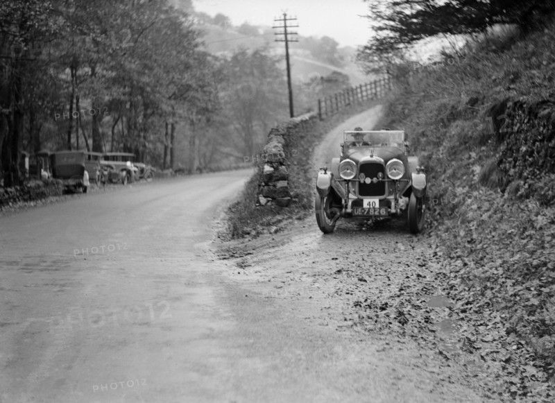 Lagonda of JS Hathaway competing in the MCC Sporting Trial, 1930. Artist: Bill Brunell.
