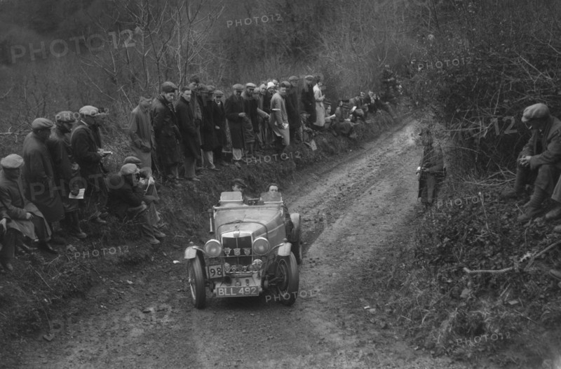 MG NA Magnette of N Lloyd competing in the MCC Lands End Trial, 1935. Artist: Bill Brunell.