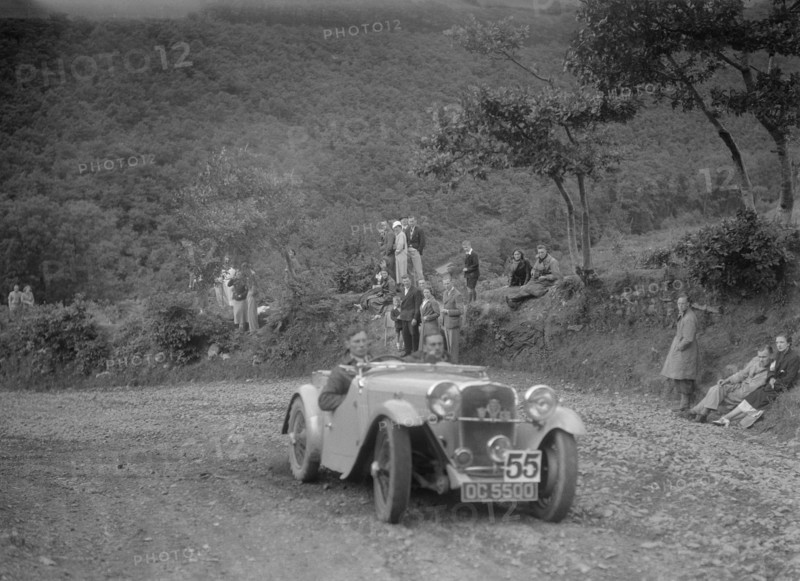 Singer competing in the Mid Surrey AC Barnstaple Trial, Beggars Roost, Devon, 1934. Artist: Bill Brunell.