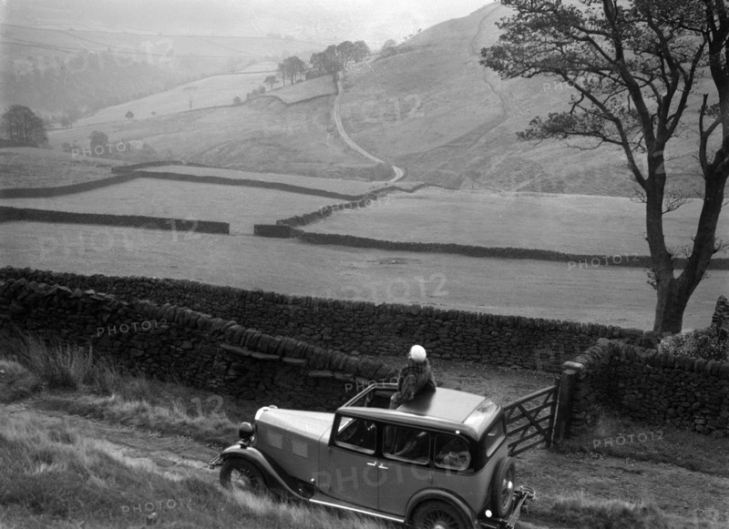 Kitty Brunell road testing a Standard Little Twelve saloon, c1932. Artist: Bill Brunell.