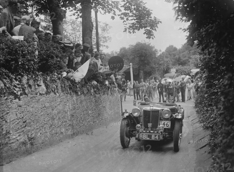 MG TA of Archie Langley of the Three Musketeers team, MCC Torquay Rally, Torbay, Devon, 1938. Artist: Bill Brunell.
