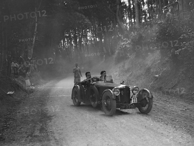 Frazer-Nash 2-seater taking part in a motoring trial, c1930s. Artist: Bill Brunell.
