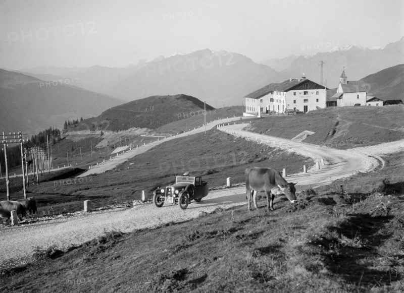 BSA 3-wheeler competing in the International Six Days Trial, Italian Tyrol, early 1930s. Artist: Bill Brunell.