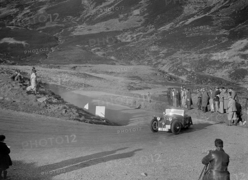 Home-built Cowal 2-seater of JW Robertson at the RSAC Scottish Rally, Devil's Elbow, Glenshee, 1934. Artist: Bill Brunell.