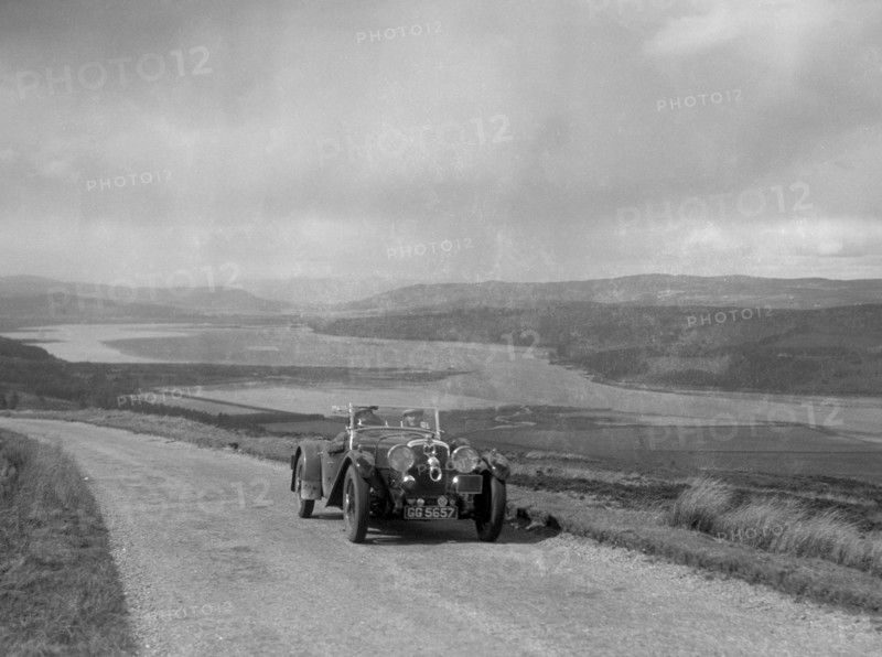 Alvis Speed Twenty tourer of I Fraser-Marshall competing in the RSAC Scottish Rally, 1934. Artist: Bill Brunell.