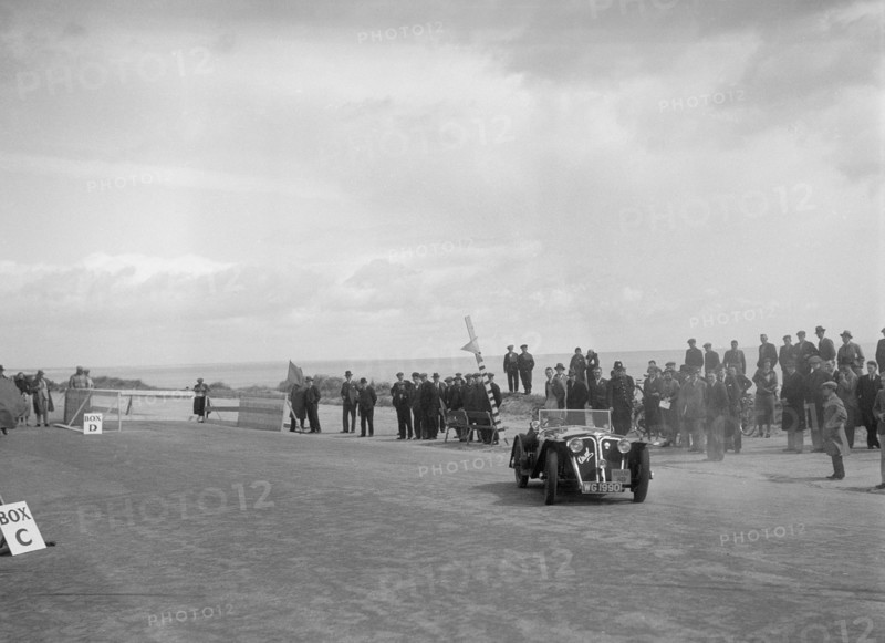 Home-built Cowal 2-seater sports of JW Robertson competing in the RSAC Scottish Rally, 1934. Artist: Bill Brunell.