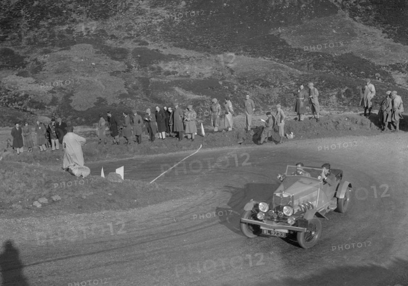 MG 18/80 open 4-seater tourer of GM Cavendish, RSAC Scottish Rally, Devil's Elbow, Glenshee, 1934. Artist: Bill Brunell.