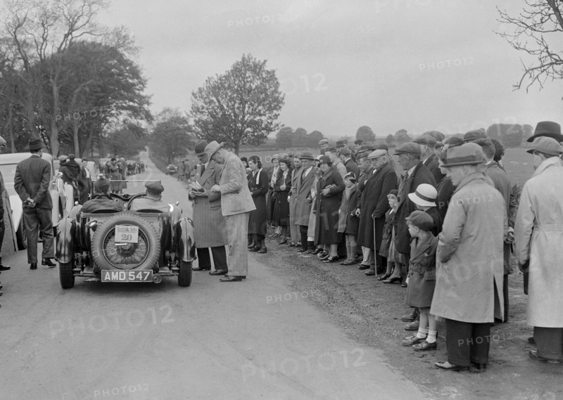 Aston Martin of JJ Boyd-Harvey at the RSAC Scottish Rally, 1934. Artist: Bill Brunell.