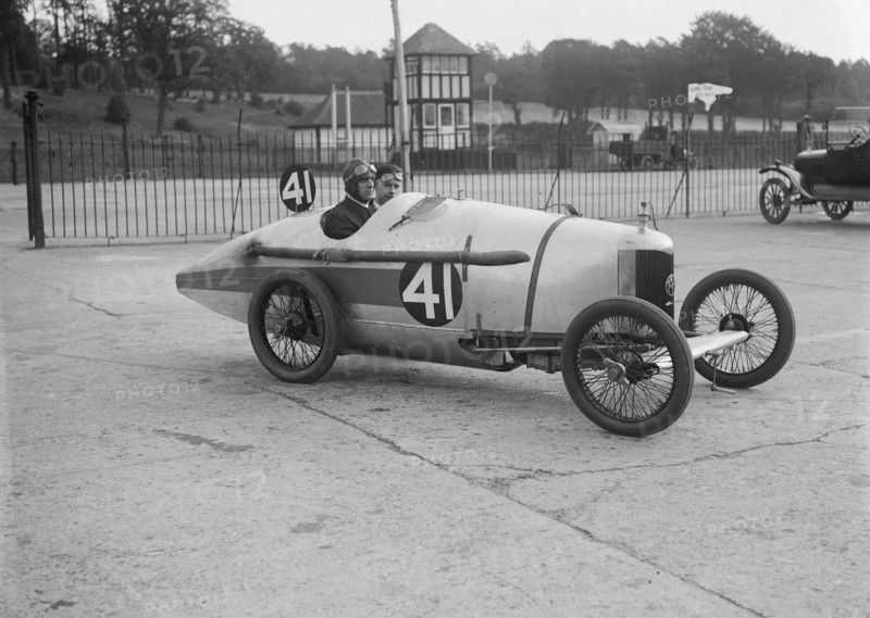 Sammy Davis in his AC at the JCC 200 Mile Race, Brooklands, Surrey, 1921. Artist: Bill Brunell.